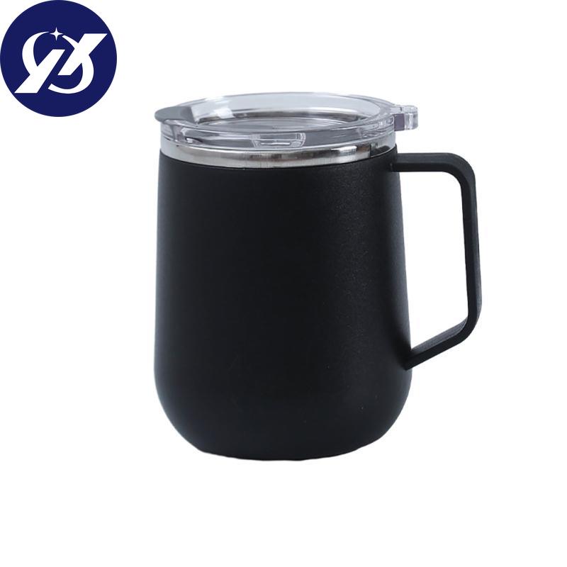 Travel Coffee Mug, Water Cups With Flip Lid, Handle, Double Layer Vacuum, Stainless Steel Travel