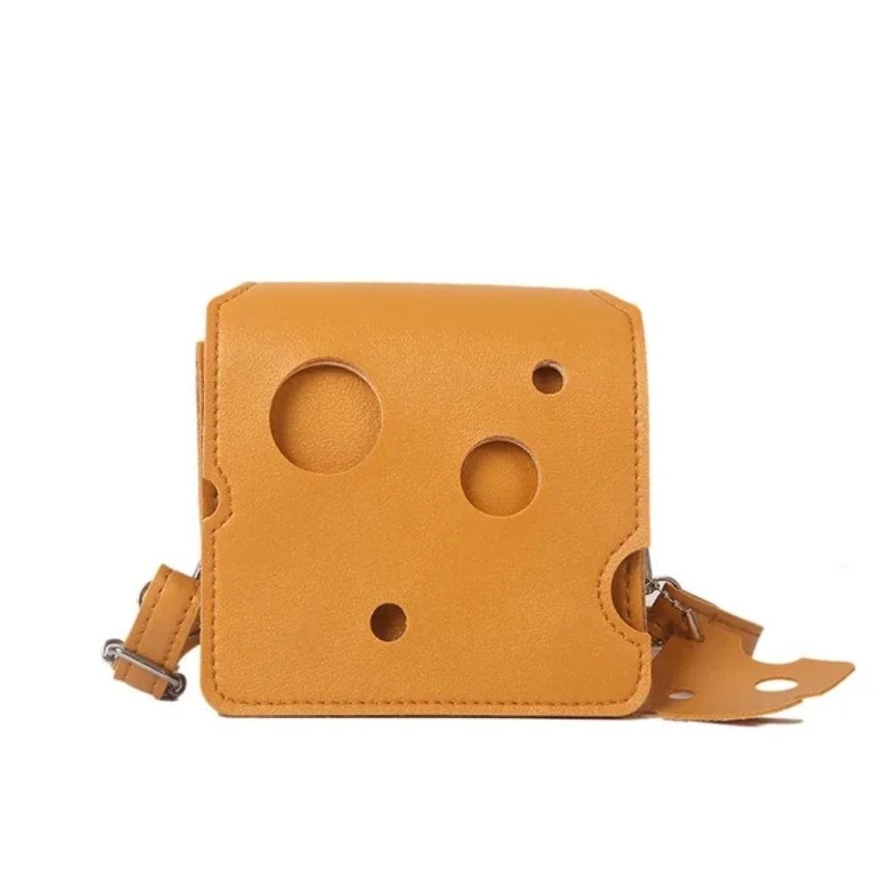 

Square Cheese Shaped Bag Pu Leather Crossbody Bag Casual Mini Shoulder Bag Outdoor A