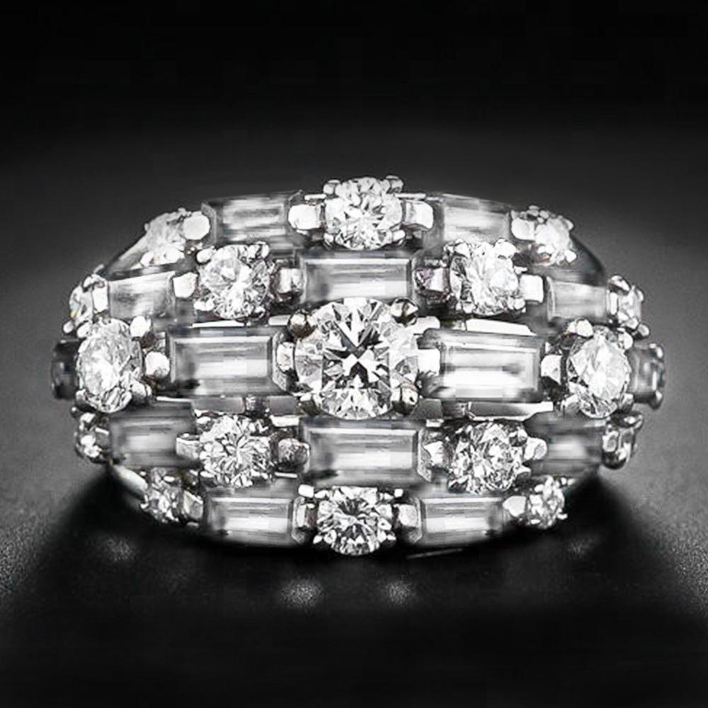 Cao Shi Creative Zircon Ring with Colorful Gemstones - European & American Style