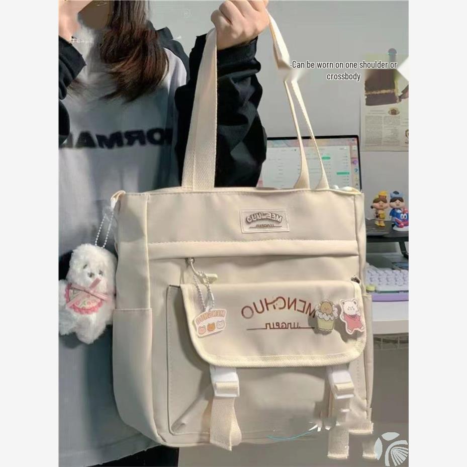 Large Capacity Canvas Tote Bag for High School & Middle School Girls