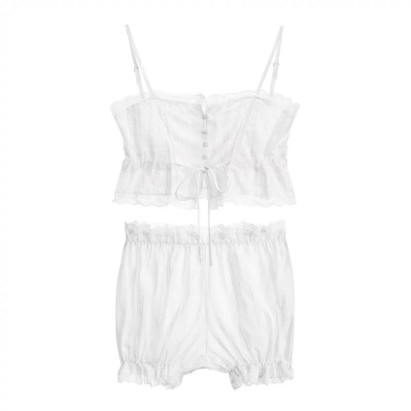 Sex underwear pure desire suspender shorts set white girl belly button bloomers sexy home set