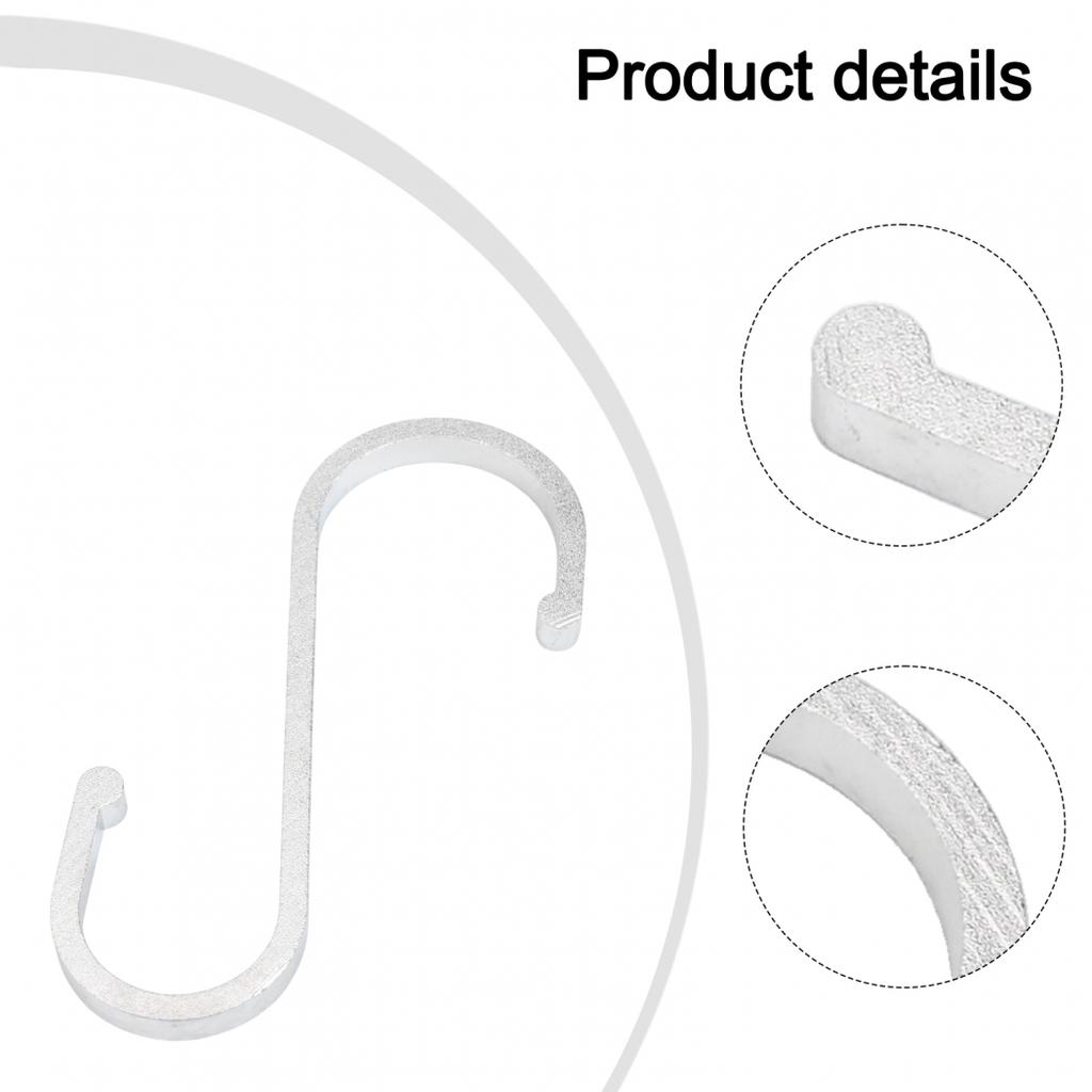 Stylish Matte Finish Aluminum S Hooks for Kitchen and Home Use 10 Pack