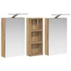 Bathroom Cabinet Set 3 Pcs 80 X 10.5 X 50 Cm Engineered Wood