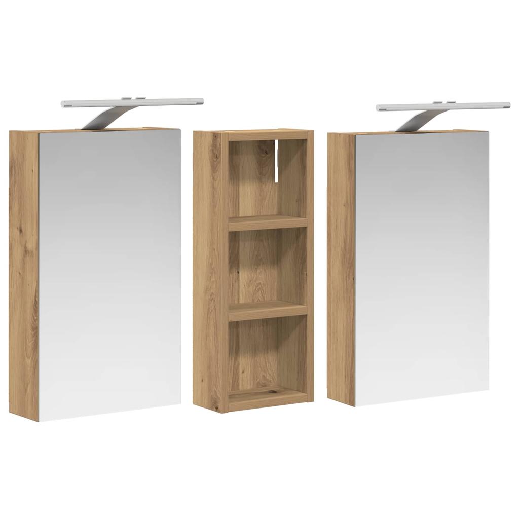 Bathroom Cabinet Set 3 Pcs 80 X 10.5 X 50 Cm Engineered Wood