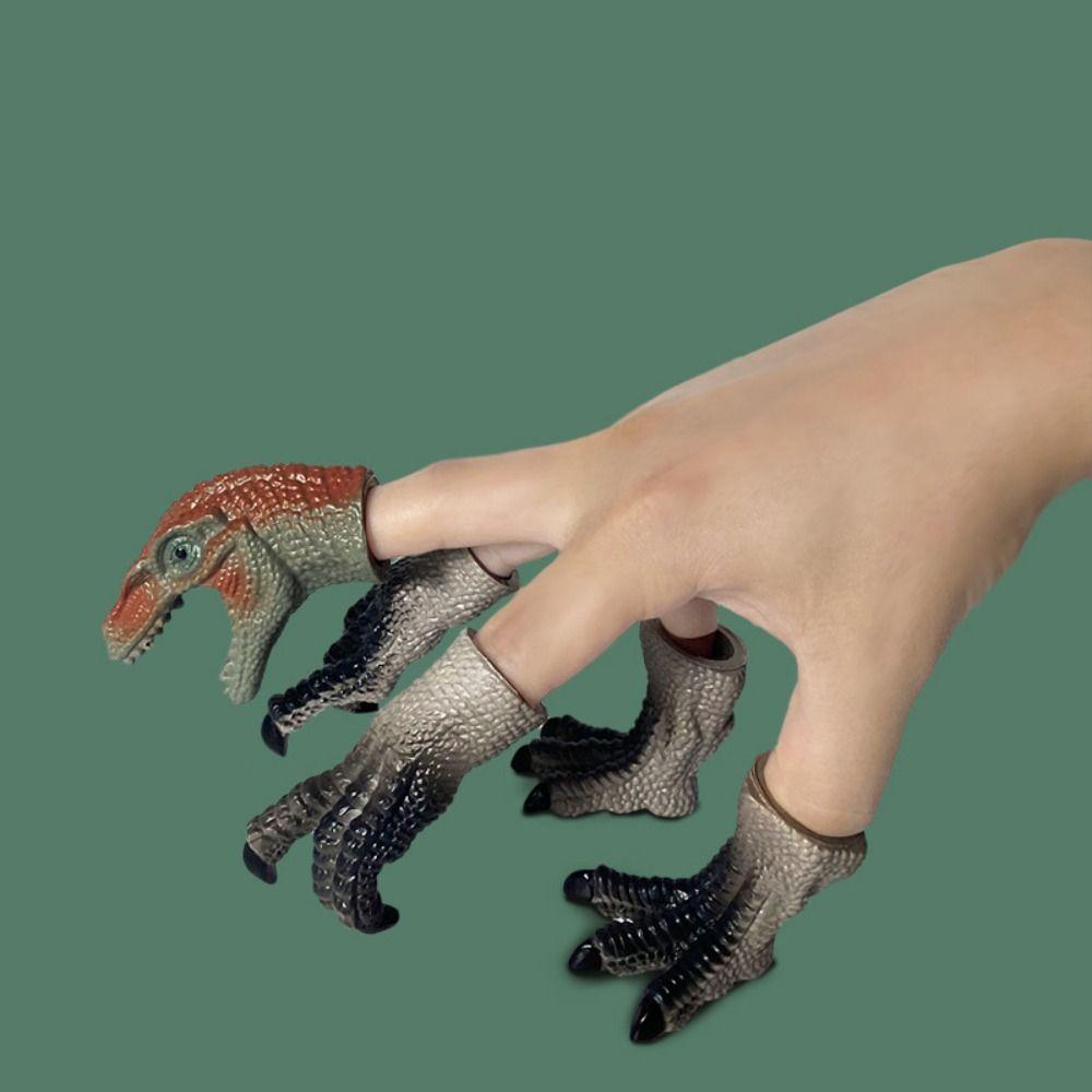 5pcs Finger Doll Dinosaur Head Hand Puppet Finger Mini Baby Animals Model  Preschool Kindergarten
