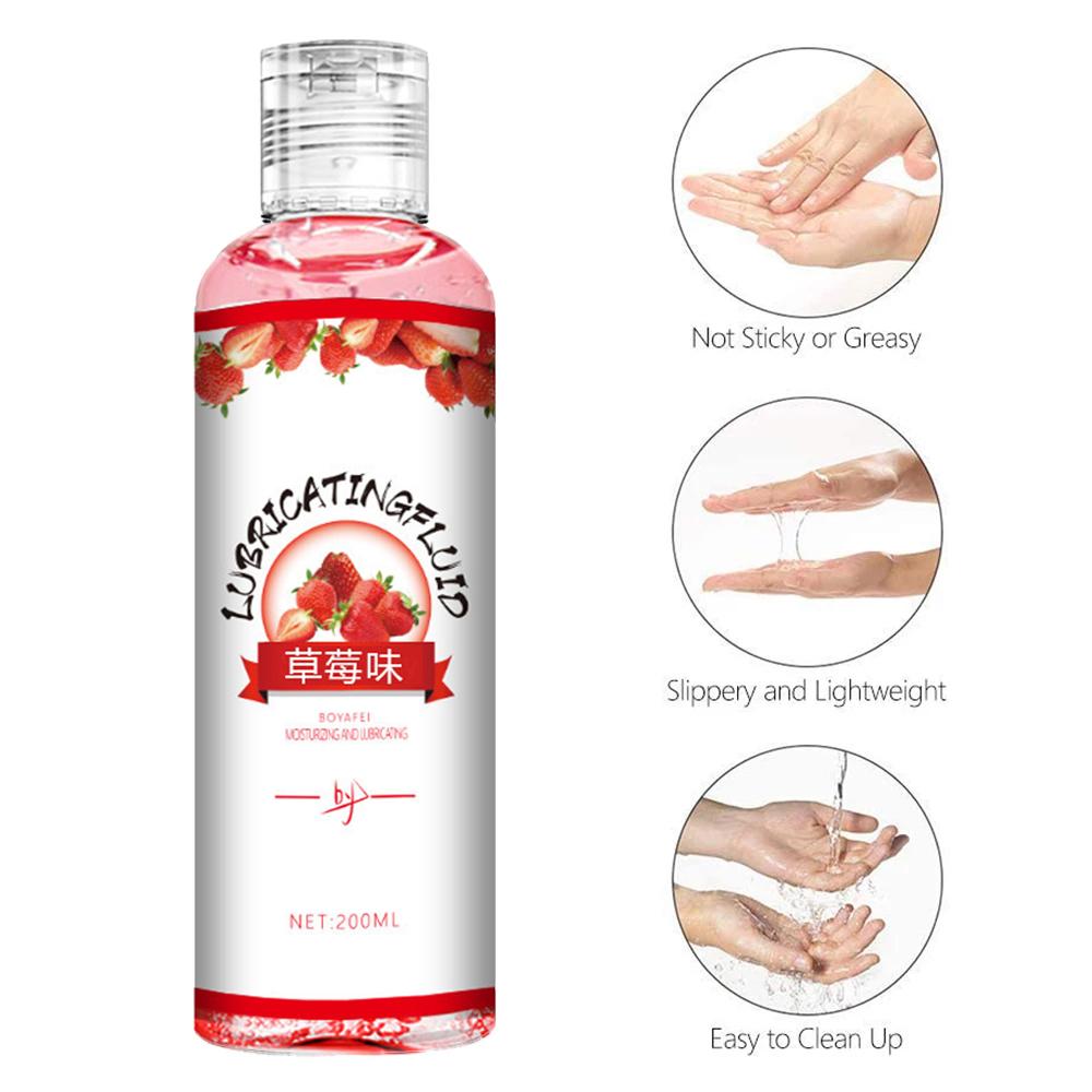 Fruit Flavored Lube 200ml Water Soluble Lubricant Gel Lubricating Oil Personal Lube for Men Women Couple Sexual Tool Anal Lube