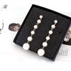 1 Pair Elegant Fashion Women Ladies Zircon Jewelry Big Pearl Long Dangle Earrings Crystal Ear Stud