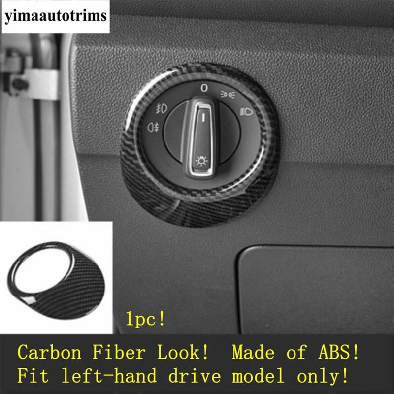 Head Light Lamp Switch Button Panel Cover Trim For Volkswagen T-Roc T Roc 2018 - 2025  Carbon Fiber / Matte Interior Accessories