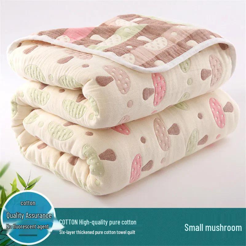 Soft Pure Cotton Gauze Quilt: Baby Swaddle, Stroller & Sofa Blanket