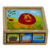 Blocs en bois pour Puzzles - 9 cubes en bois représentant la faune sauvage - Livré dans une boîte en bois