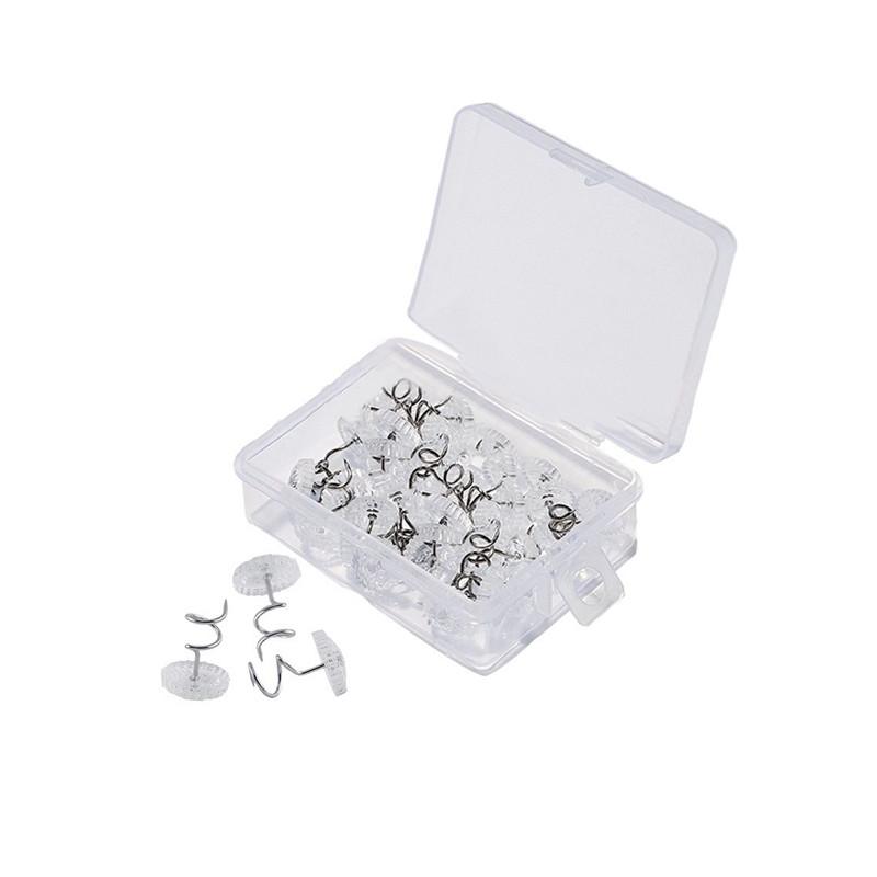 

50-10 шт. булавки-твист с прозрачными головками, тканевые булавки-твист, сделай сам, булавки для подзора кровати для надежной фиксации чехлов на диван, инструмент для рукоделия 10pcs прозрачный