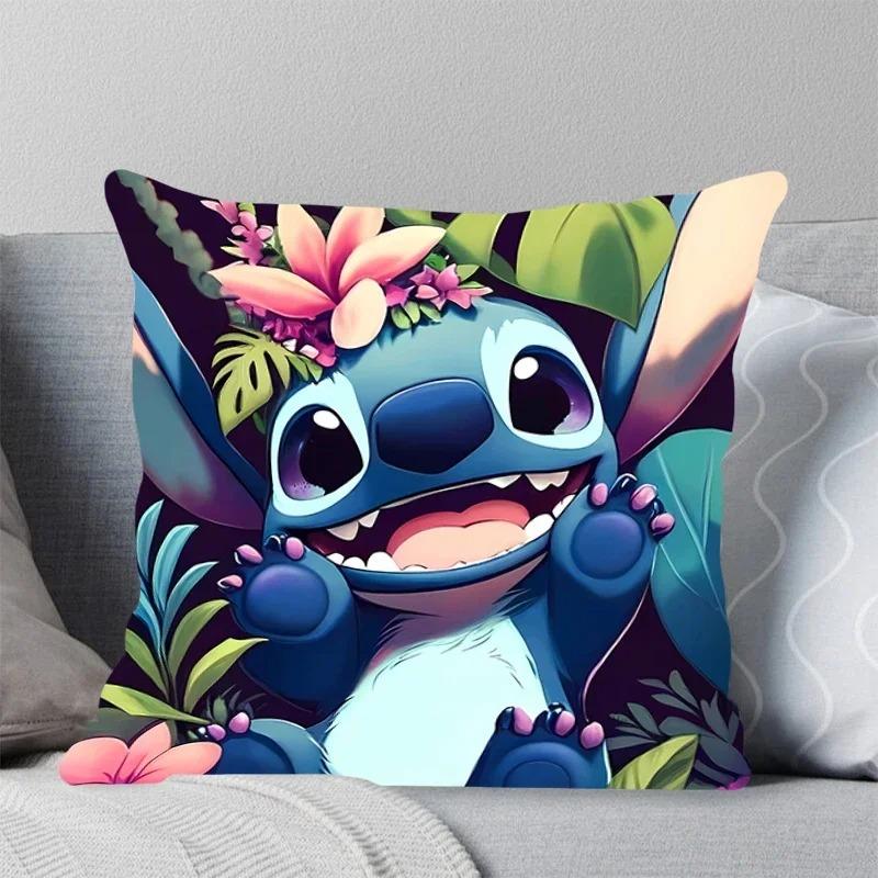 

Декор для дома Стич с гавайскими и тропическими дизайнами и рисунком торта Наволочка для подушки, подходит для дивана, спальни, автомобиля 16x16Inch