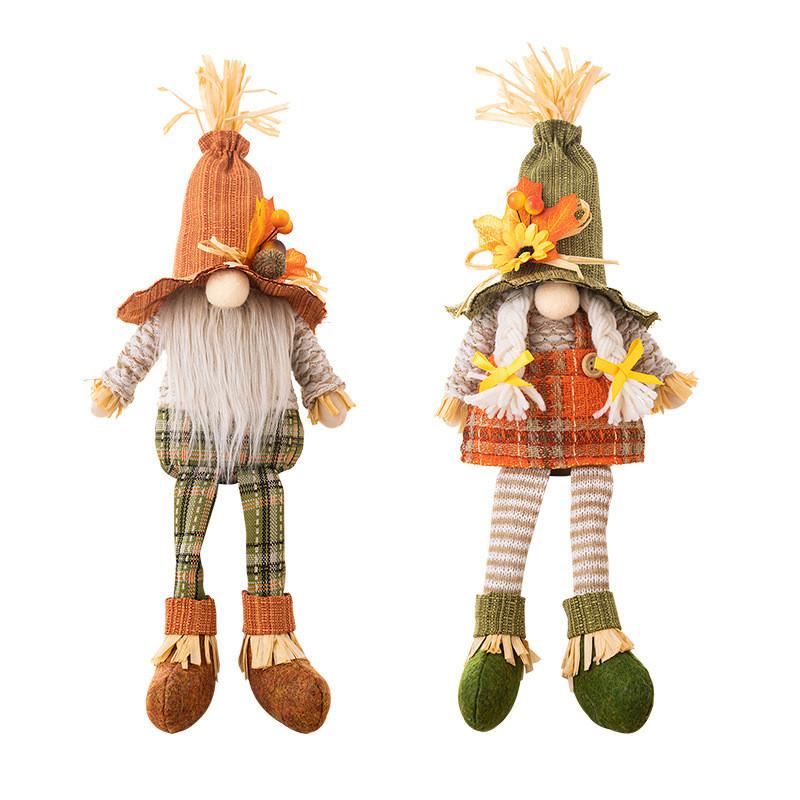 Playful Thanksgiving Gnome With Decorative Maple Leaf Hat For Creative Seasonal Decoration