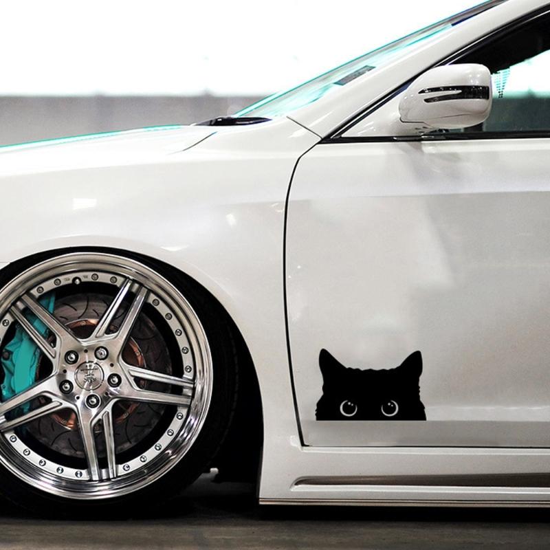 Car Bumper Sticker Car Exterior Decoration Sticker Cartoon Funny Peeking Cats Sticker Waterproof Decal for Car Truck