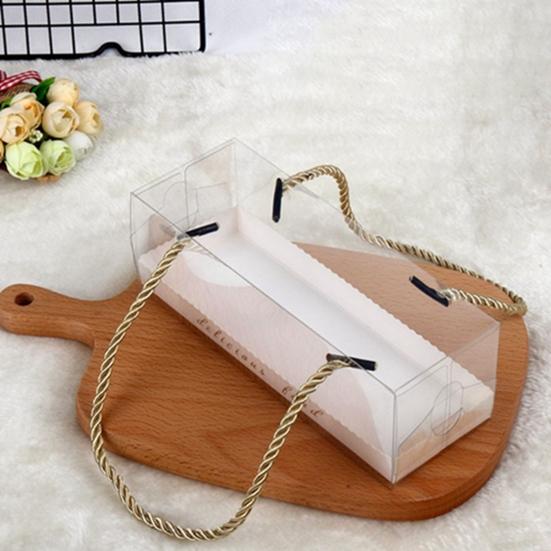 10 Τεμάχια με Λουράκι Διάφανα Δημιουργικά Υγιεινά Κουτιά Συσκευασίας για Κέικ Ρολό Ελβετικό Κέικ Δοχεία Κέικ