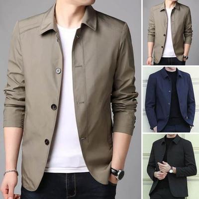 Einreihige Strickjacke Frühling und Herbst In Der Älteren Herrenjacke Phi Kragenknopf Modelle Vater Plus Größe