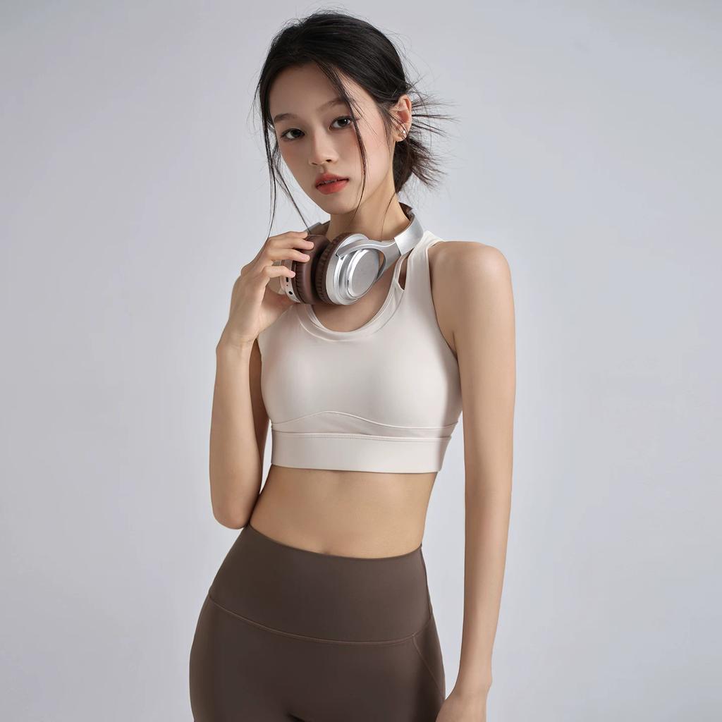 All-In-One Sports Bra for Women, Shock-Proof, High-Intensity Running Training, Fake Two-Piece Fitness, Pilates, Yoga Vest