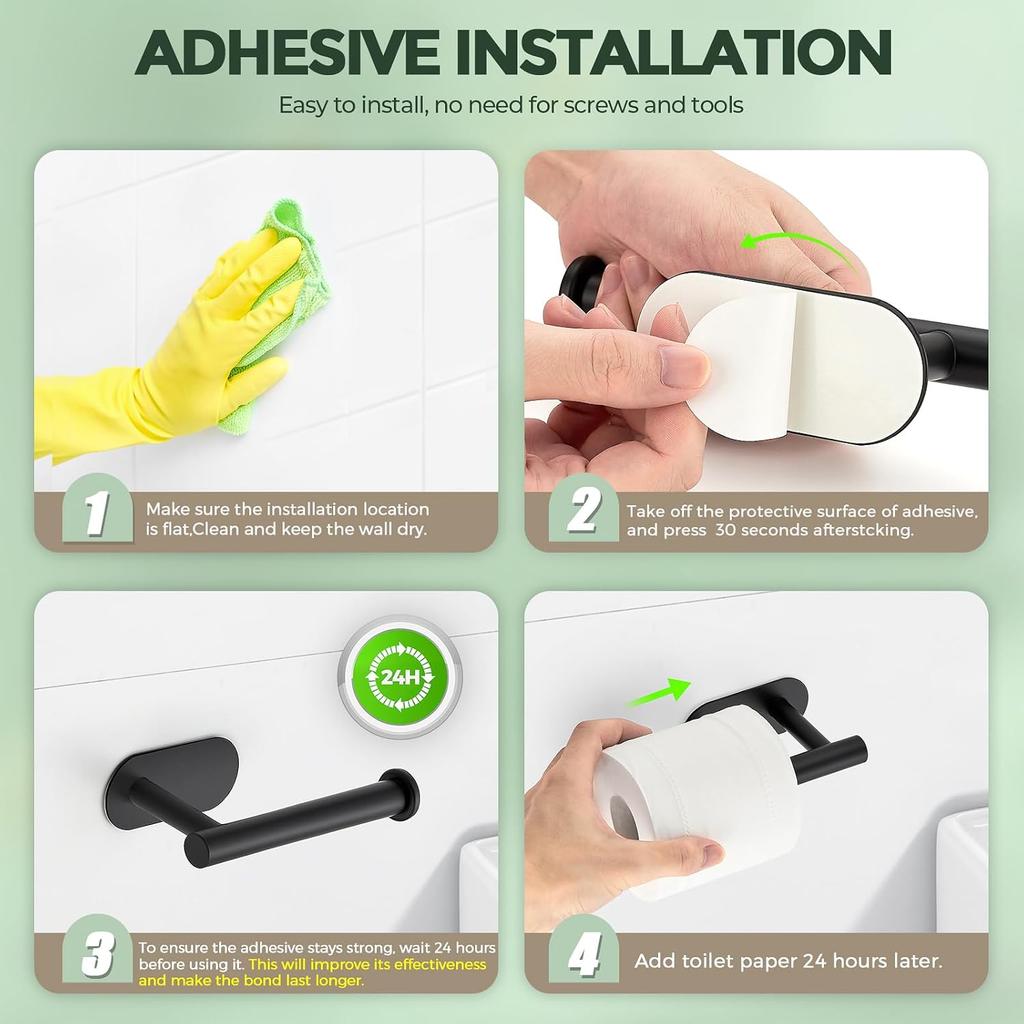 Adhesive Toilet Paper Holder Kitchen Roll Towel Rack Napkin Dispenser Absorbent Stand Tissue Hanger Bathroom Accessories