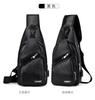 Vintage Men Fashion Shoulder Chest Bags USB Charging Leather Messenger Travel Packs Wallet AVE