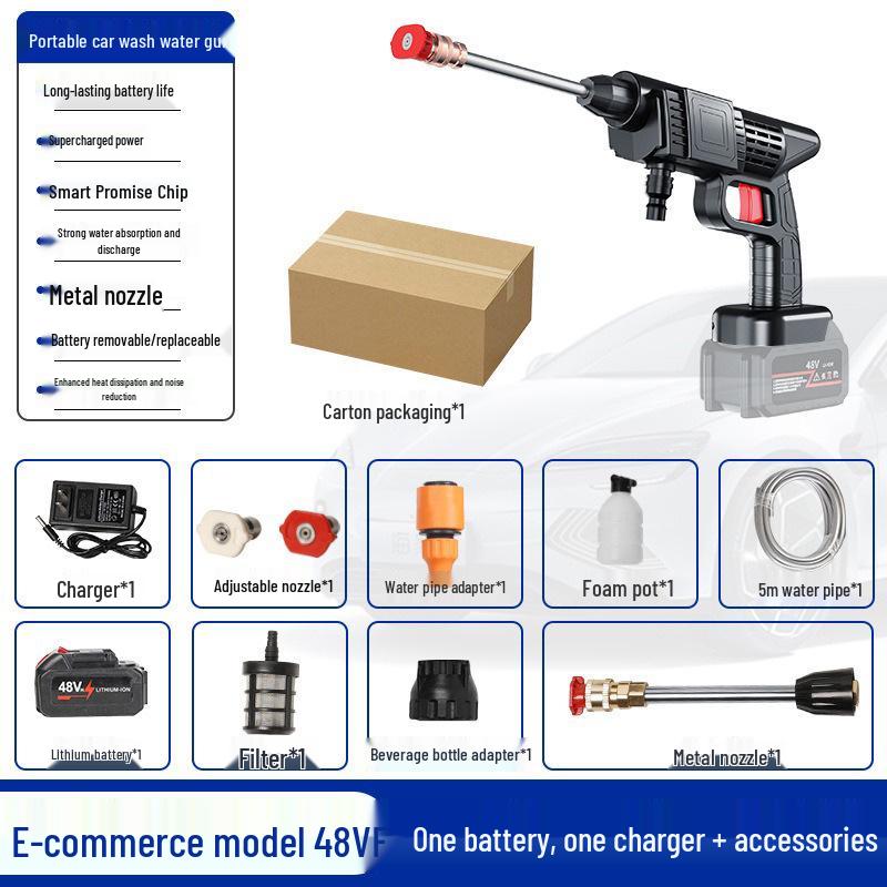 Tragbare Hochleistungs-Kabellose Auto-Wasch-Drucksprühpistole