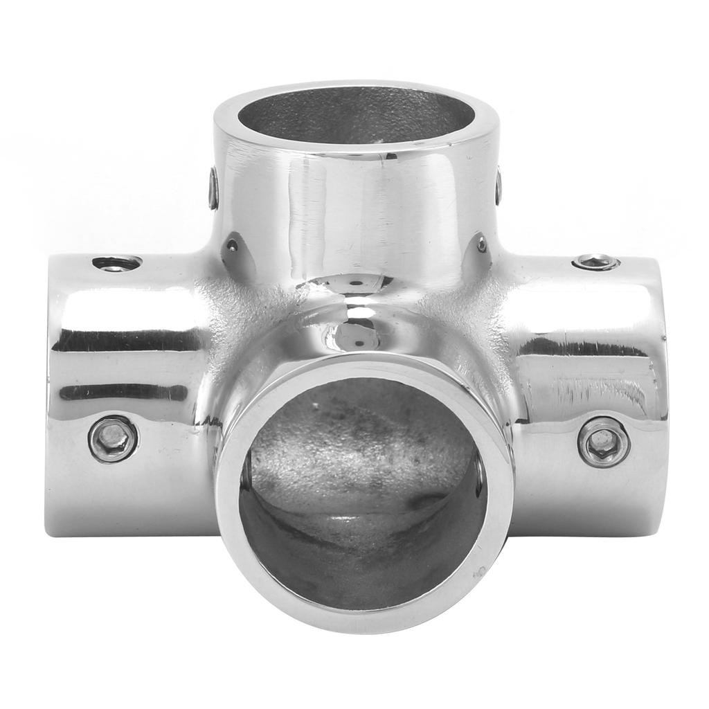 1in 4‑Way Handrail Fitting Tee Joint Connector 316 Stainless Steel Accessories for Yachts Fishing Boats