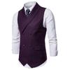 Vestă de toamnă în stil coreean pentru bărbați, culoare solidă, slim fit, haină clasică de stradă, vestă cu un singur piept pentru petrecere
