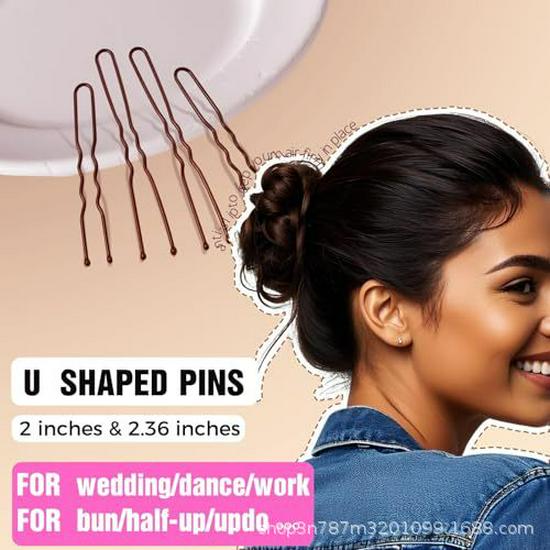 220-Piece Hair Accessories Set: Brown Bobby Pins, U-shaped Pins, Hair Clips, Bun Pins, and Star Clips