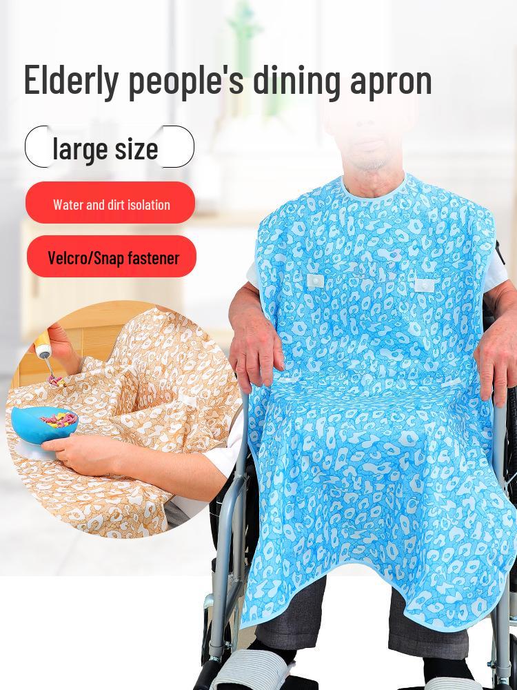 Shan Hai Kang Waterproof Stain-proof Adult Dining Bib, Large Size for Elderly.
