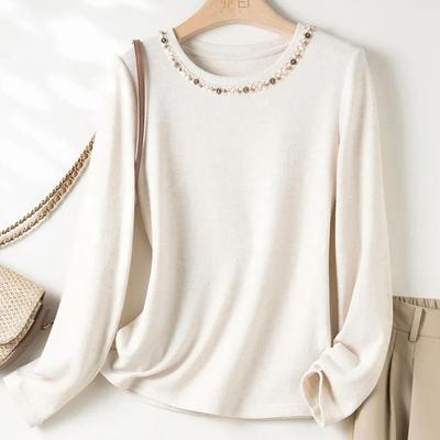 Tops for Women Pullover Long Sleeve Round-neck   Autumn Winter  Warm Oversize Thickened  Top