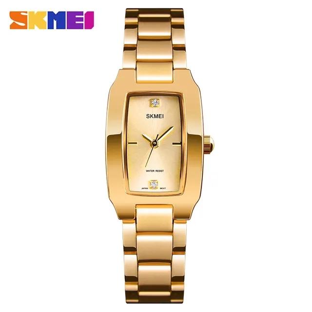 SKMEI 1400 Women Stainless Steel Band Waterproof Luxury Square Quartz Watches Stylish New Design Trend Fashion Watch for Ladies