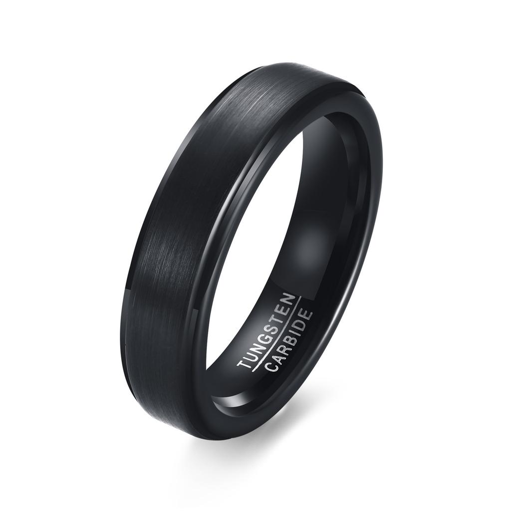 Tungsten Steel Ring Black Tungsten Steel 5mm Black Gold Graduation Season Ring