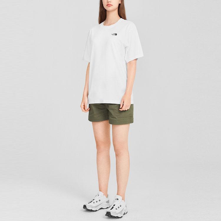 THE NORTH FACE Camping T-Shirts Unisex White Crew Neck Moderate Straight Fit NF0A7QRL-FN4