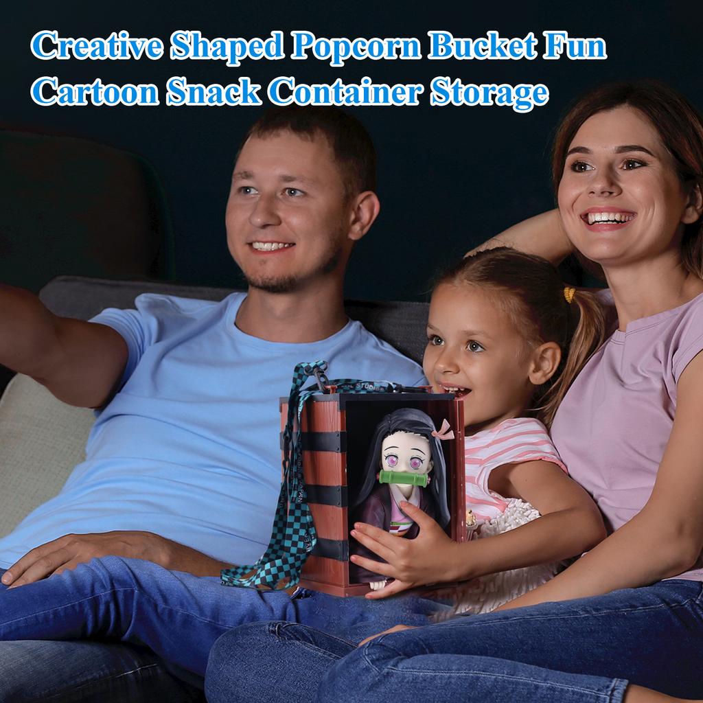 Creative Shaped Popcorn Bucket Fun Cartoon Snack Container Storage