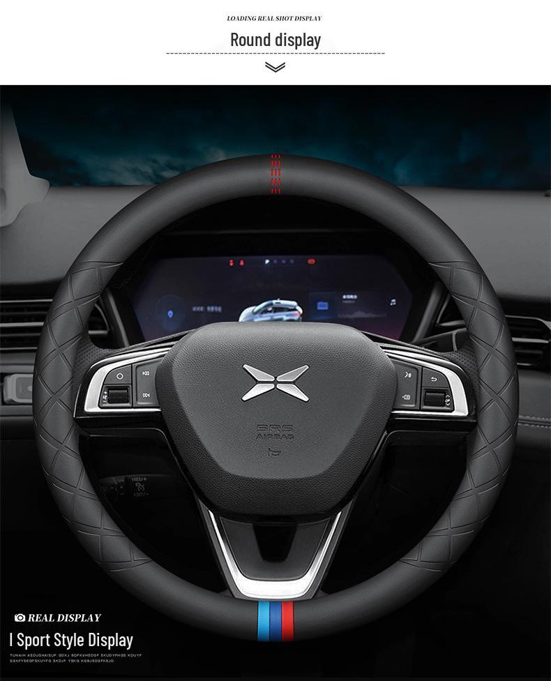 Xpeng Genuine Leather Steering Wheel Cover - Ultra-Thin, Fits P7, P5, G3, G9, All-Season Use