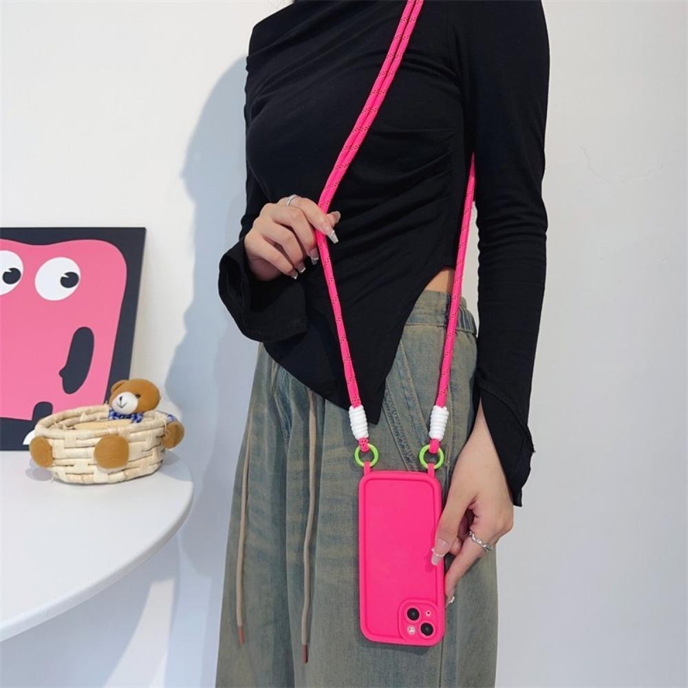 Shockproof Phone Case For iPhone 16 14 13 15 12 11 Pro Max X XR XS 7 8 Plus SE 2020 2022 Crossbody Lanyard Strap Rope Soft Cover