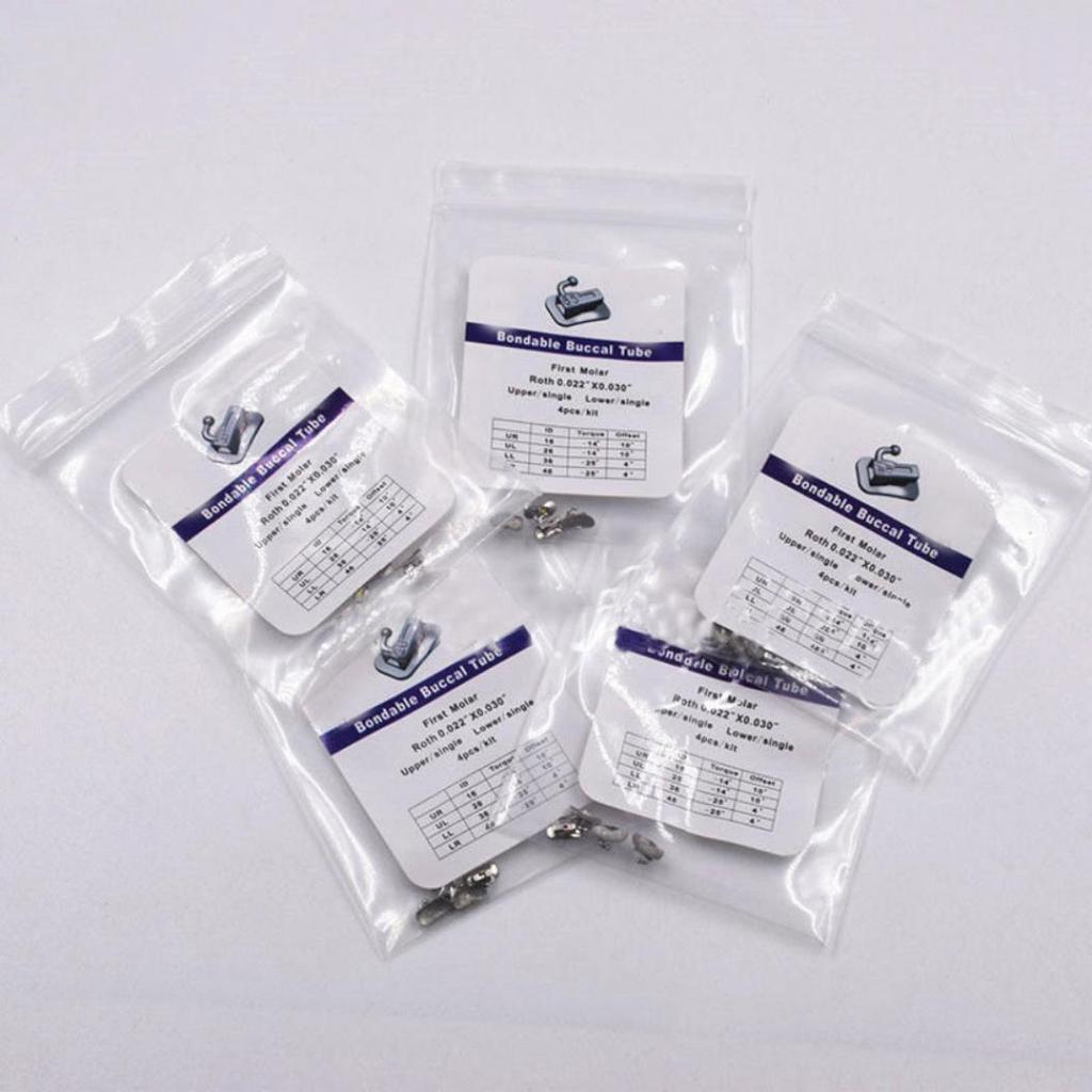 4 Teile/paket Dental Kieferorthopädische 1. Molaren Halterung Bukkalröhrchen Bondable Roth 022