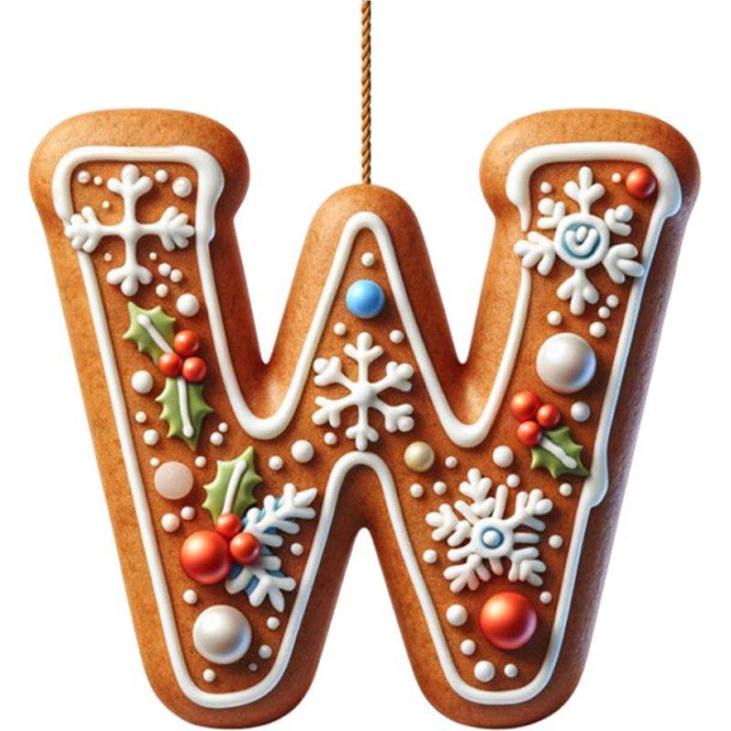 Acrylic A to Z Letters Ornaments, 26 Letter Creative Christmas Tree Decoration Pendant, Hanging 2D Flat Alphabet Letters Decor