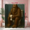 Nny Bigfoot Shower Curtain Realistic Sasquatch Holding Toilet Paper Humor Design Waterproof Easy To Install Elevate Your Space