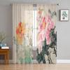 Landscape Ink Painting Chinese Style Sheer Tulle Window Curtains For Living Room Bedroom Kitchen Veiling Curtain Home Decoration