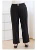 Winter 2025 Plus Size Fashionable High-Waist Straight-Leg Pants with Metal Accents for Middle-Aged Women, Size 6XL