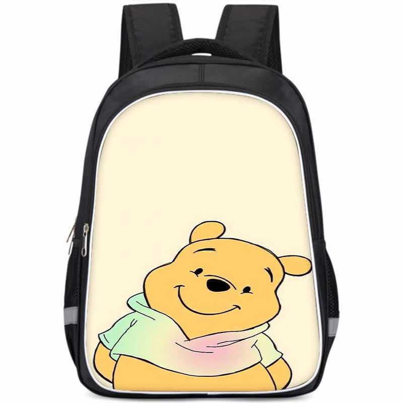 Winnie The Pooh Large Capacity Lightweight 3d School Backpack For Kids And Students Unisex Oxford Fabric