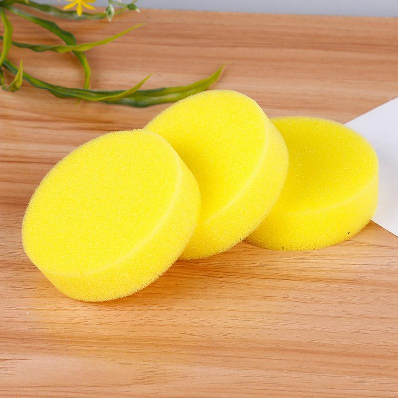 Non-edge-pressed Waxed Sponge, Round Sponge, Car Cleaning Tool, Beauty Polishing, Scrubbing, Car Sponge Block
