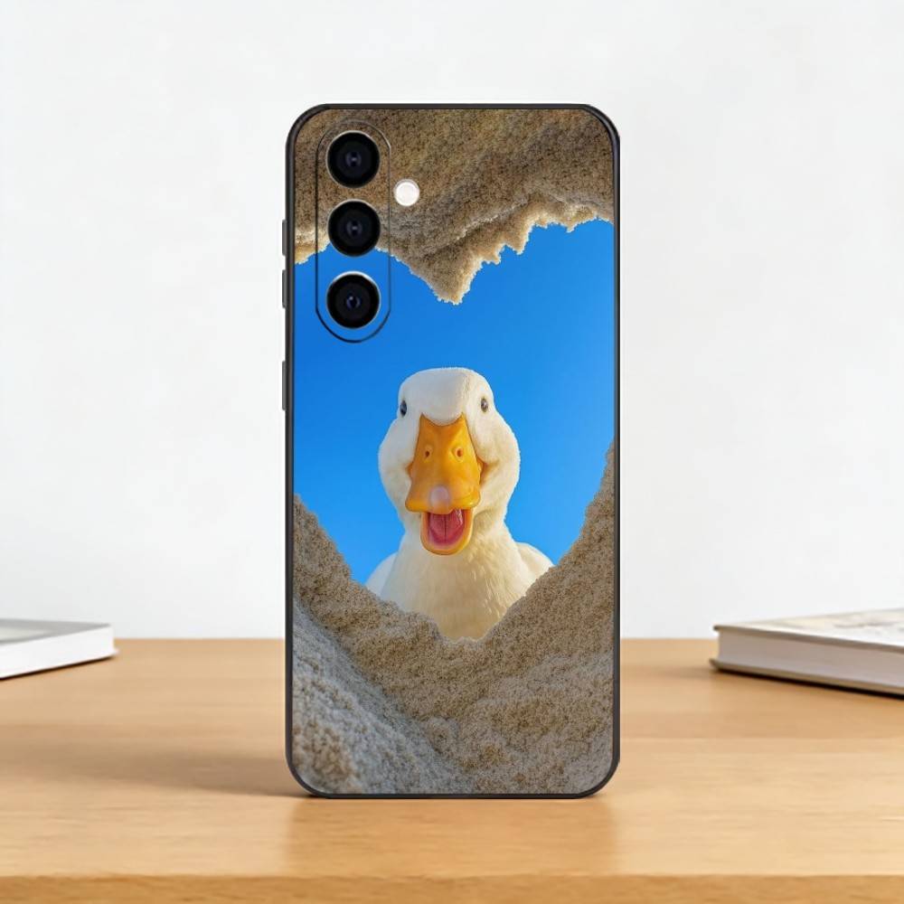 Cute Cartoon D-Duck Phone Case For Samsung Galaxy A73,A72,A71,A70,A53,A52,A51,Others Soft Black Cover