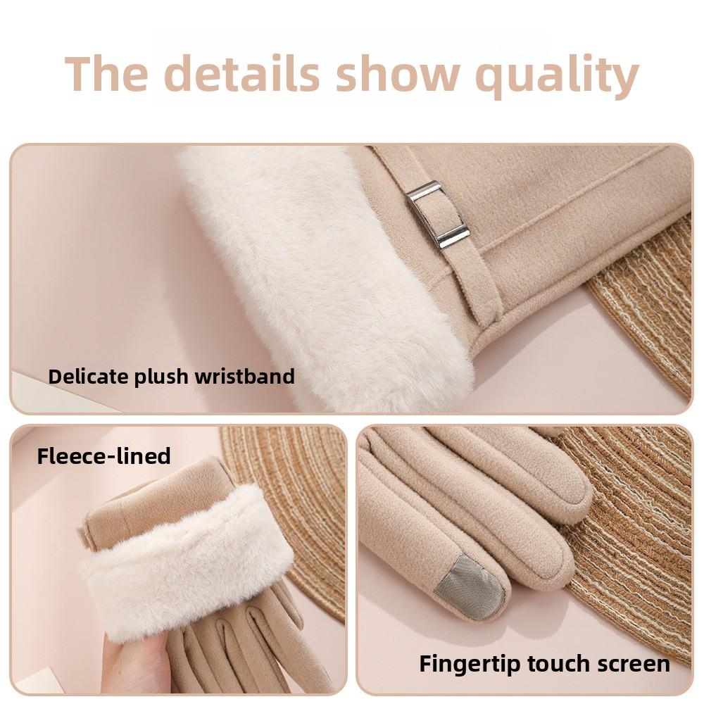 Plush Winter Gloves Touchable Screen Skiing Gloves New Full Finger Gloves  Women