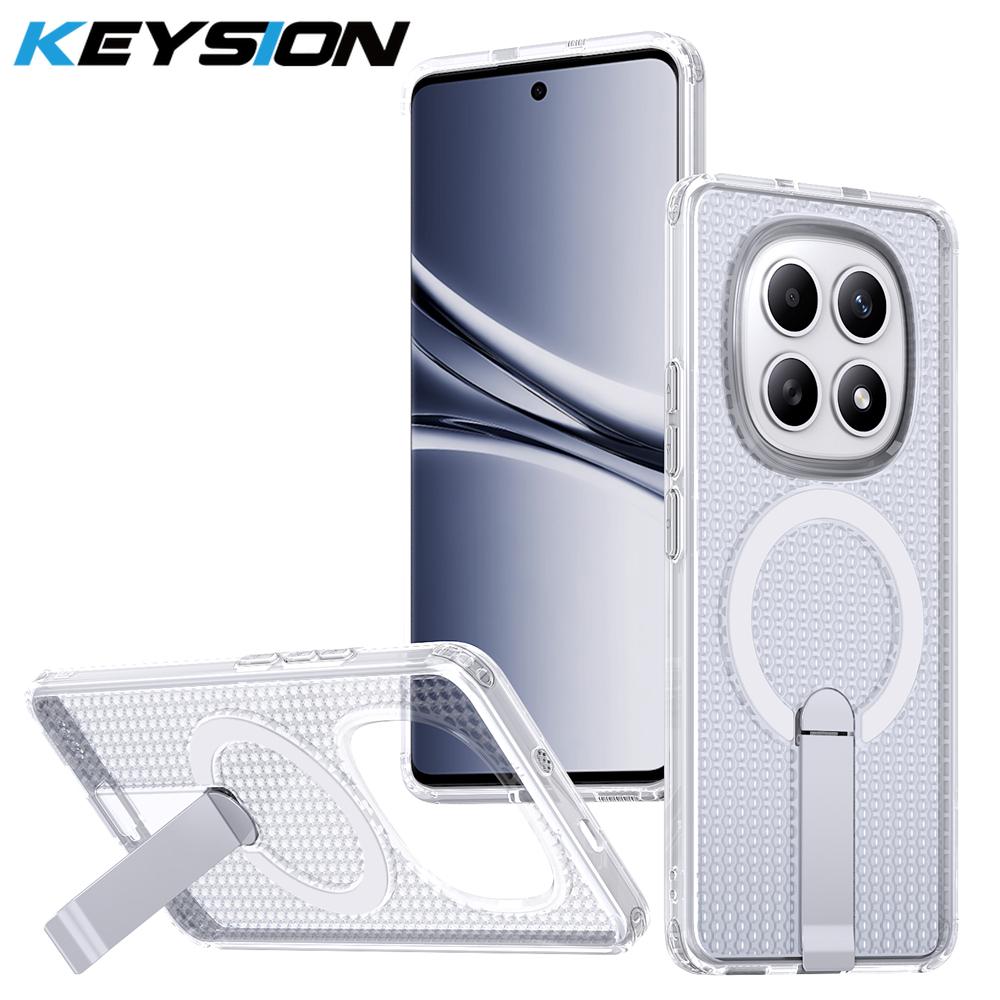 KEYSION Hollow Heat Dissipation Case for Redmi Note 15 Pro+ 5G 15 Pro 4G Magnetic Cooling Hide Stand Shockproof Phone Back Cover