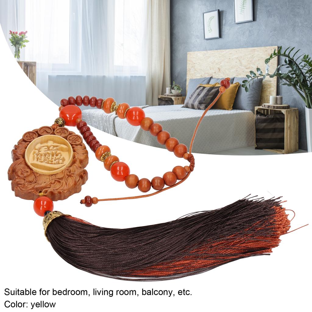 Buddha Car Pendant Wear Resistant Yellow Car Rearview Mirror Pendant for Car Interior Bedroom Living Room Balcony