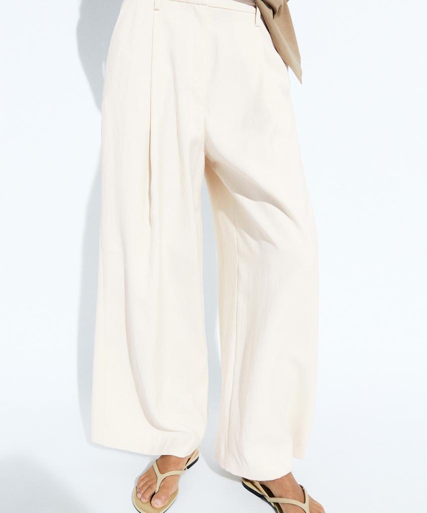Masimodutti Crop Wide Leg Fluid Pants