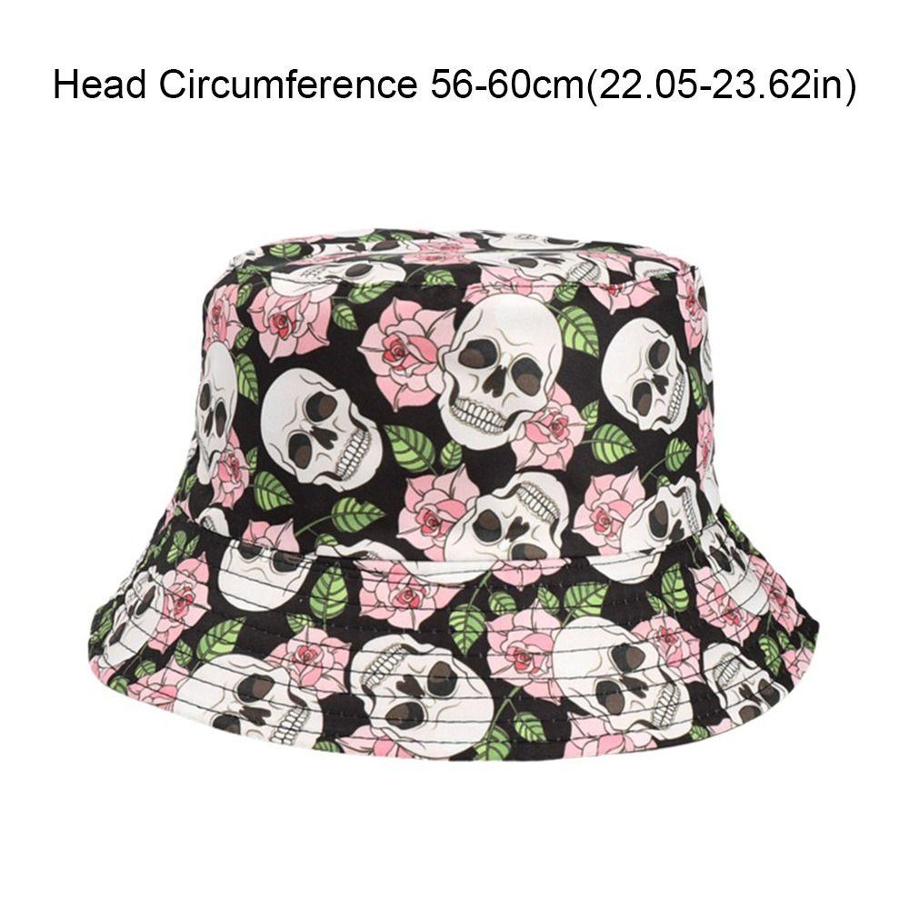 Trendy Skull Graffiti Print Bucket Hat Foldable Breathable Unisex Sun Hat Lightweight Uv Protection Casual Hat Daily Streetwear