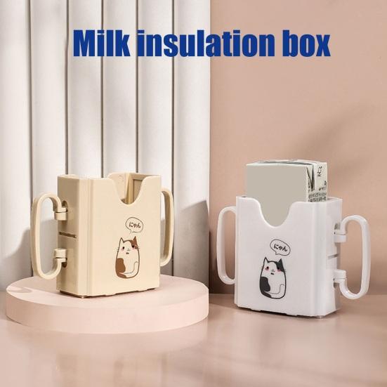 Skládací držák na krabici od mléka s dvojitými rukojeťmi Neprosakující Tepelně odolný obal na kelímek pro krabice od džusů Roztomilý přenosný nosič nápojů pro batolata Cestování