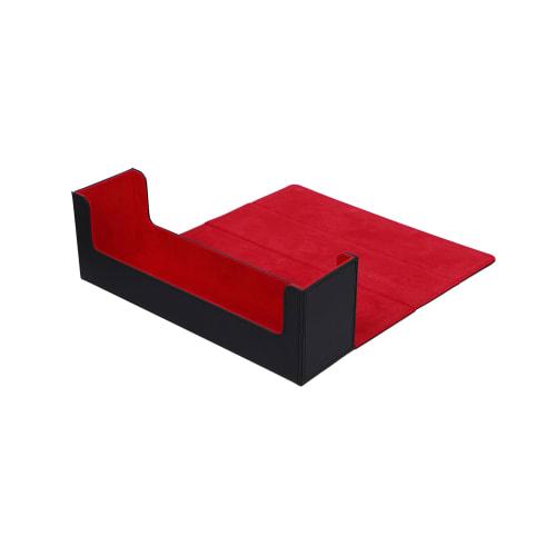 THE GORILLA CASE Large Capacity Deck Case, PU Leather Storage Box, Holds Approximately 400 Decks (Black X Red)